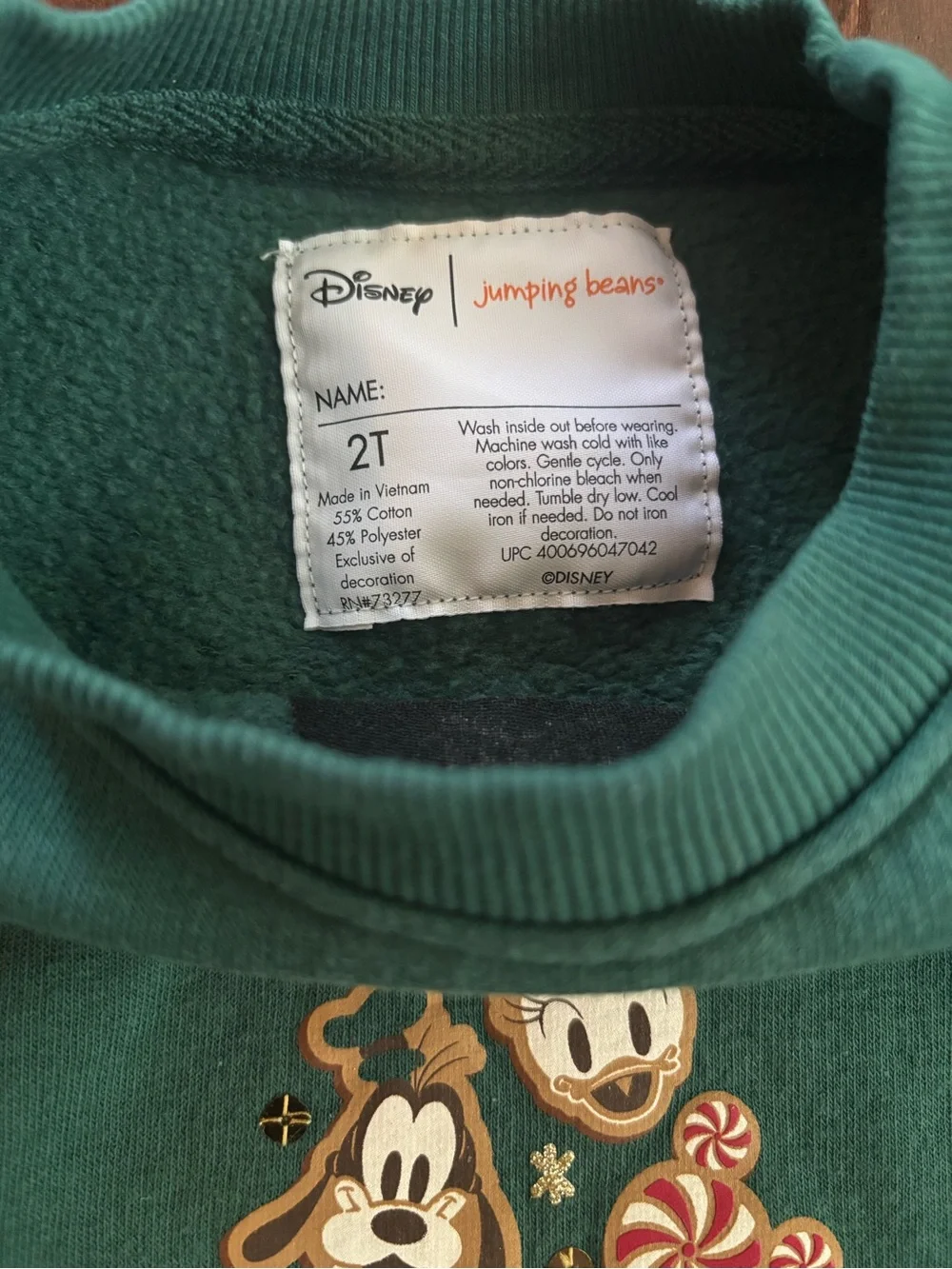Disney x jumping beans Holiday Sweatshirt with Mickey Mouse & Friends, Size 2T